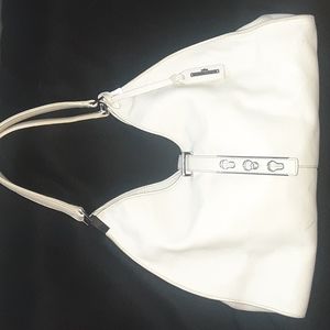 Henri Bendel effortless shopper large white leather satchel bag